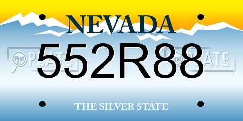552R88 Nevada License Plate