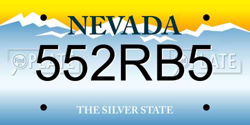 552RB5 Nevada License Plate