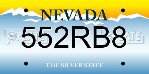 552RB8 Nevada License Plate