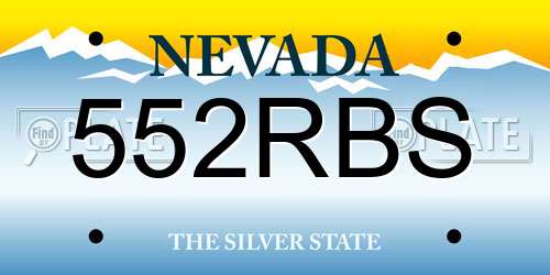 552RBS Nevada License Plate
