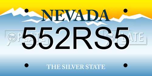 552RS5 Nevada License Plate