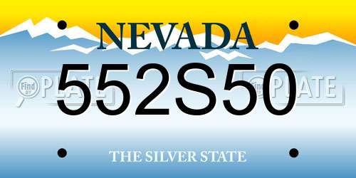 552S50 Nevada License Plate