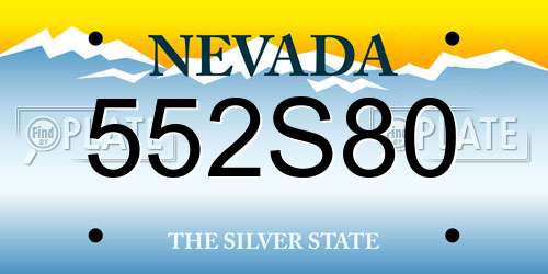 552S80 Nevada License Plate