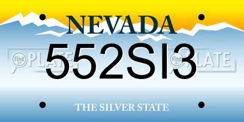 552SI3 Nevada License Plate