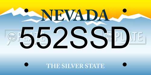 552SSD Nevada License Plate