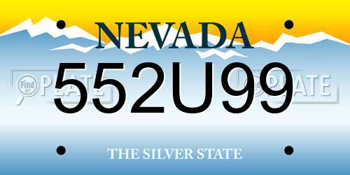 552U99 Nevada License Plate