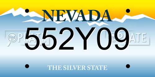 552Y09 Nevada License Plate