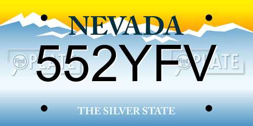 552YFV Nevada License Plate
