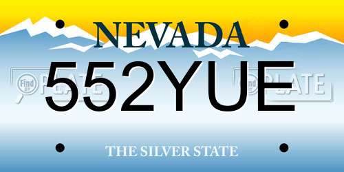 552YUE Nevada License Plate