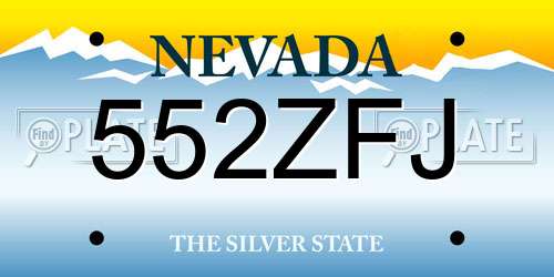 552ZFJ Nevada License Plate