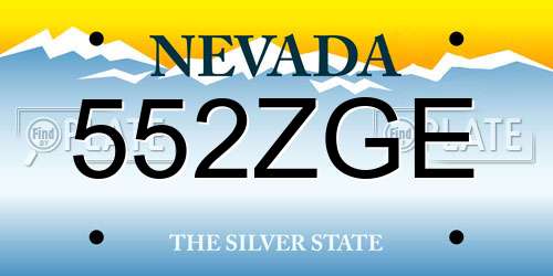 552ZGE Nevada License Plate