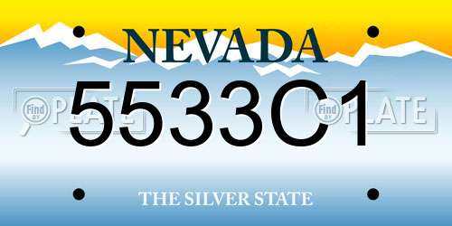 5533C1 Nevada License Plate