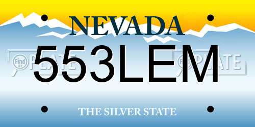 553LEM Nevada License Plate