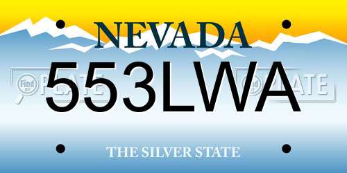 553LWA Nevada License Plate