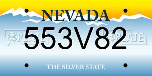 553V82 Nevada License Plate