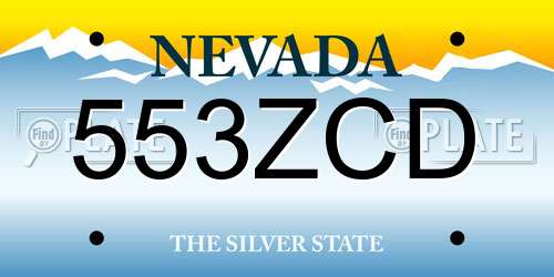 553ZCD Nevada License Plate