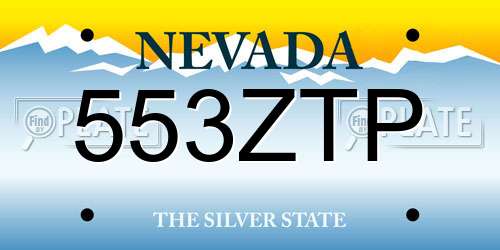 553ZTP Nevada License Plate