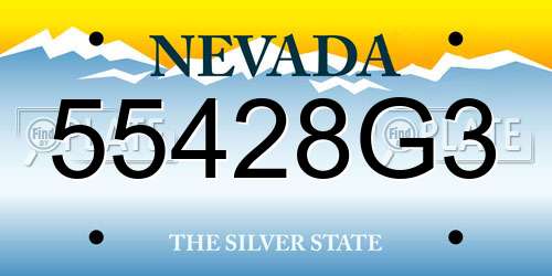 55428G3 Nevada License Plate