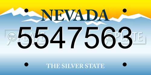 5547563 Nevada License Plate