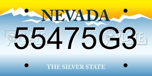 55475G3 Nevada License Plate