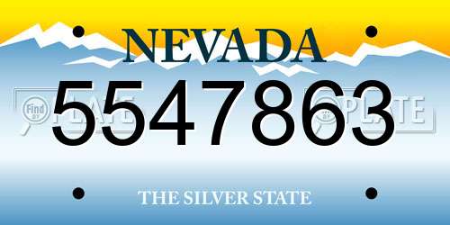 5547863 Nevada License Plate