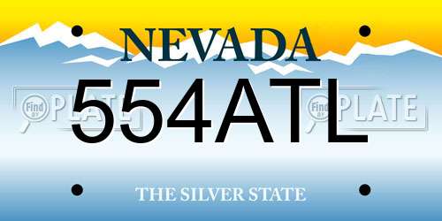 554ATL Nevada License Plate