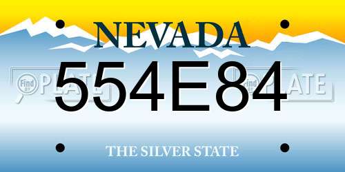 554E84 Nevada License Plate