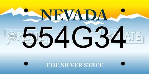 554G34 Nevada License Plate