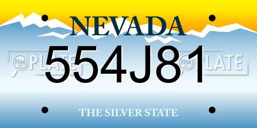 554J81 Nevada License Plate