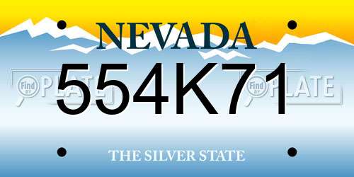 554K71 Nevada License Plate