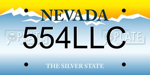 554LLC Nevada License Plate