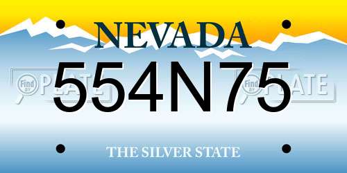 554N75 Nevada License Plate