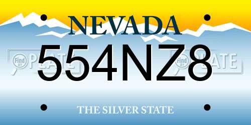 554NZ8 Nevada License Plate