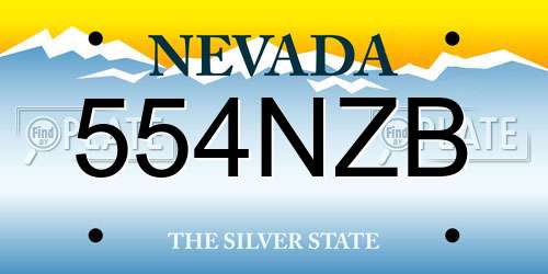 554NZB Nevada License Plate