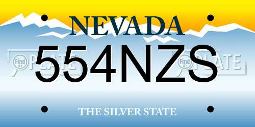 554NZS Nevada License Plate