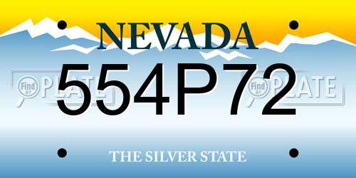 554P72 Nevada License Plate