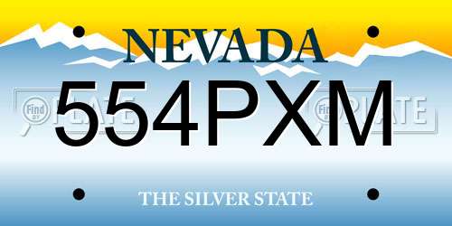 554PXM Nevada License Plate
