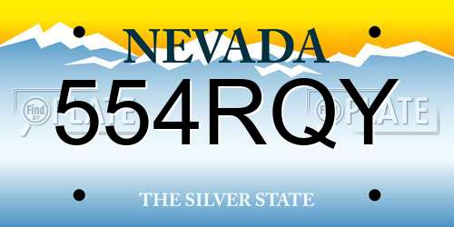 554RQY Nevada License Plate