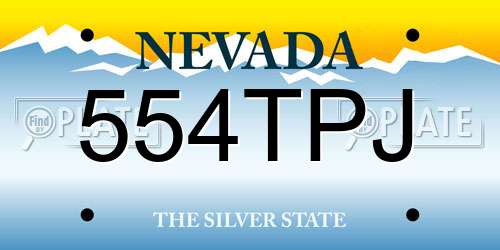 554TPJ Nevada License Plate