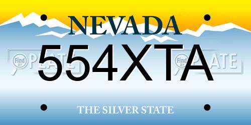554XTA Nevada License Plate