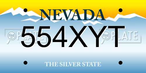 554XYT Nevada License Plate