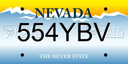 554YBV Nevada License Plate