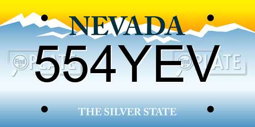 554YEV Nevada License Plate