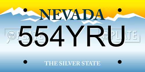 554YRU Nevada License Plate