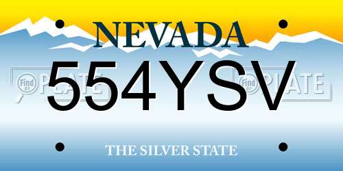 554YSV Nevada License Plate