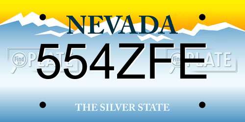 554ZFE Nevada License Plate