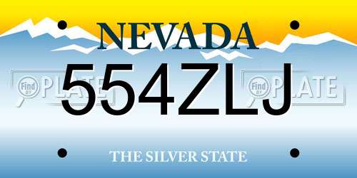 554ZLJ Nevada License Plate