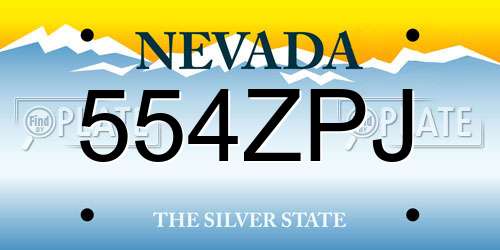 554ZPJ Nevada License Plate