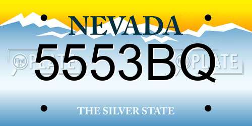 5553BQ Nevada License Plate