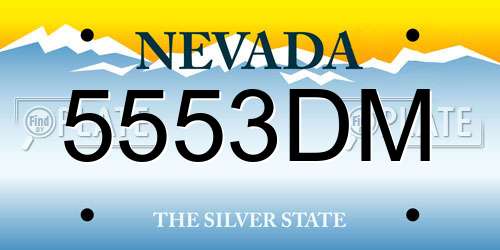 5553DM Nevada License Plate